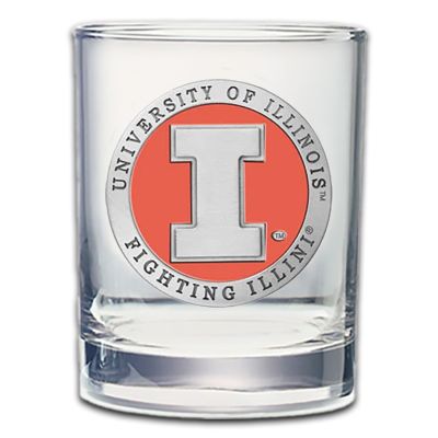 Illinois Fighting Illini - Double Old Fashioned Glass