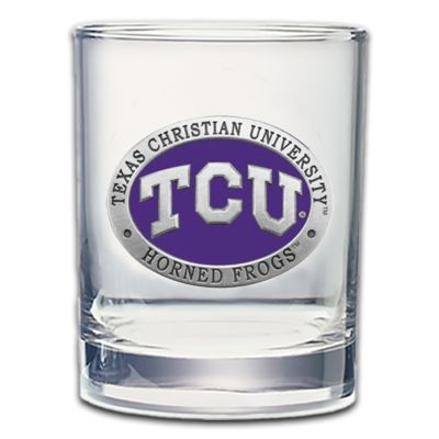 Texas Christian University - Horned Frogs - Double Old Fashioned Glass