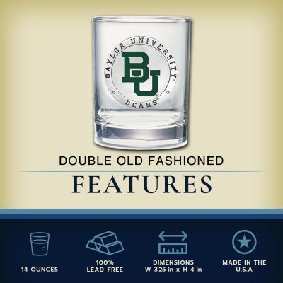 Baylor University Bears Double Old Fashioned Glass