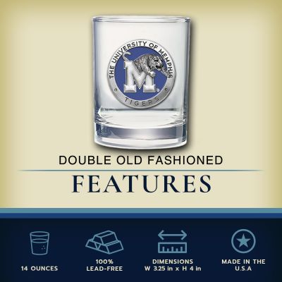 University of Memphis Tigers - Double Old Fashioned Glass