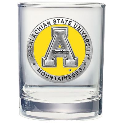 Appalachian State Mountaineers Double Old Fashioned Glass - Yellow Medallion