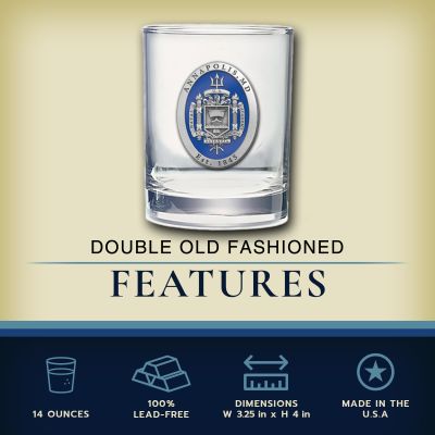 US Naval Academy Annapolis - Double Old Fashioned Glass