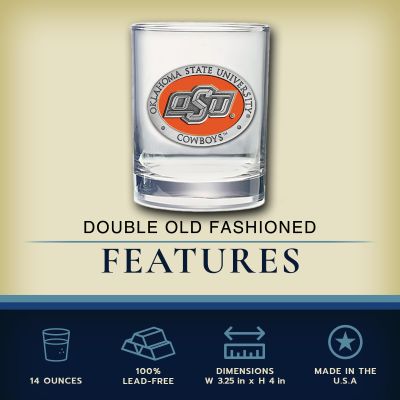 Oklahoma State University Cowboys - Double Old Fashioned Glass