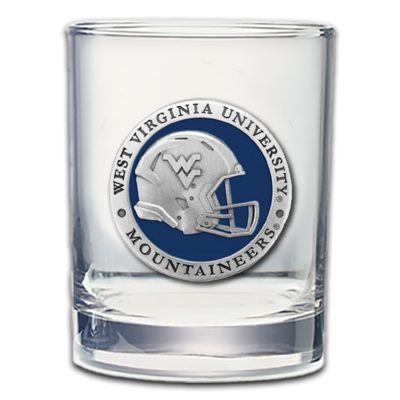 West Virginia University Mountaineers Helmet  - Double Old Fashioned Glass
