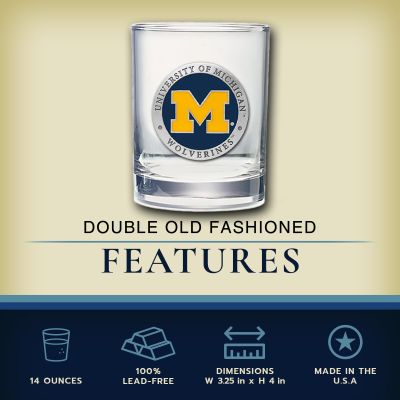 University of Michigan Wolverines - Double Old Fashioned Glass