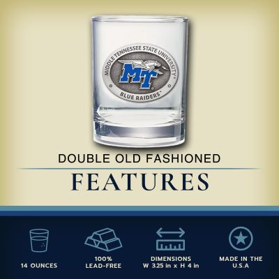 Middle Tennessee State Blue Raiders - Double Old Fashioned Glass