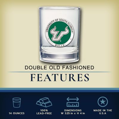 University of South Florida Bulls - Double Old Fashioned Glass