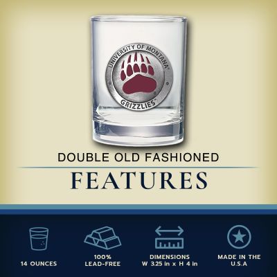 University of Montana Grizzlies - Double Old Fashioned Glass