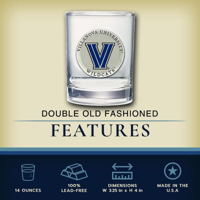 Villanova University Wildcats  - Double Old Fashioned Glass