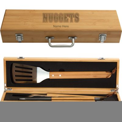 Personalized Denver Nuggets - Custom BBQ Grilling Bamboo Set - Basketball Fanatic Gift Ideas