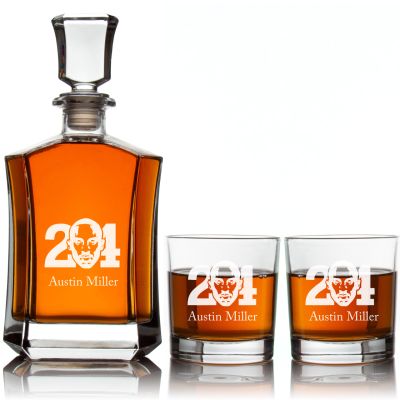 Engraved Kobe 24 - Personalized Crown Decanter - Basketball Fanatic Gift Ideas - Man Cave Gifts