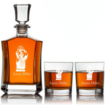 Engraved Bulls 23 - Personalized Crown Decanter - Basketball Fanatic Gift Ideas - Man Cave Gifts