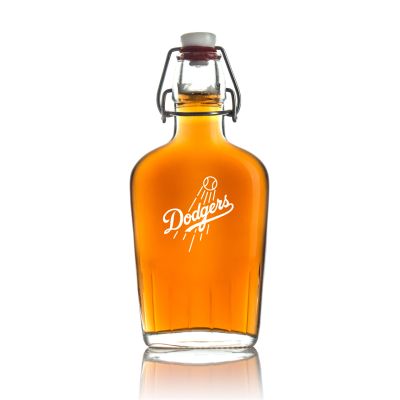 Engraved Dodgers - Personalized Bormioli Rocco Glass Swing Top Pocket Flask