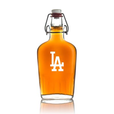 Engraved Los Angeles - Personalized Bormioli Rocco Glass Swing Top Pocket Flask