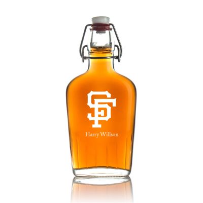 Engraved San Francisco Giants - Personalized Bormioli Rocco Glass Swing Top Pocket Flask
