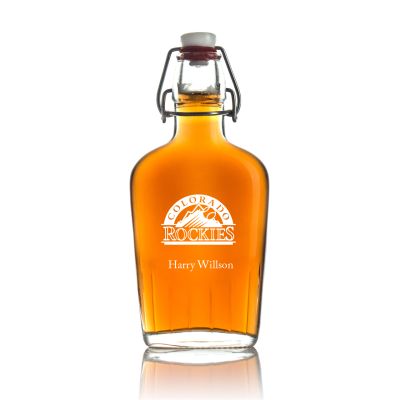 Engraved Rockies - Personalized Bormioli Rocco Glass Swing Top Pocket Flask