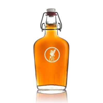 Engraved Liverpool - Personalized Bormioli Rocco Glass Swing Top Pocket Flask