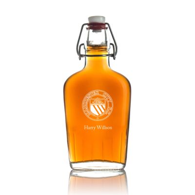 Engraved Manchester City - Personalized Bormioli Rocco Glass Swing Top Pocket Flask