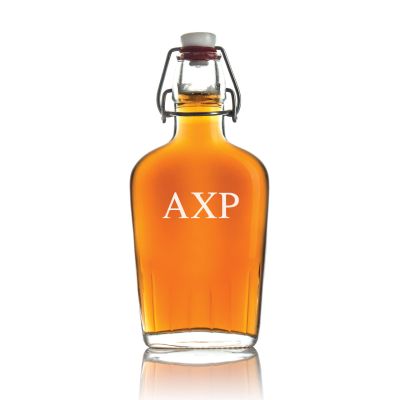 Custom Engraved Alpha Chi Rho - Personalized Whiskey Glass Flask - Swing Top