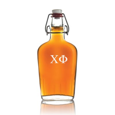 Custom Engraved Chi Phi - Personalized Whiskey Glass Flask - Swing Top