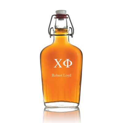 Custom Engraved Chi Phi - Personalized Whiskey Glass Flask - Swing Top