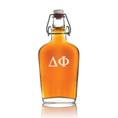 Custom Engraved Delta Phi - Personalized Whiskey Glass Flask - Swing Top