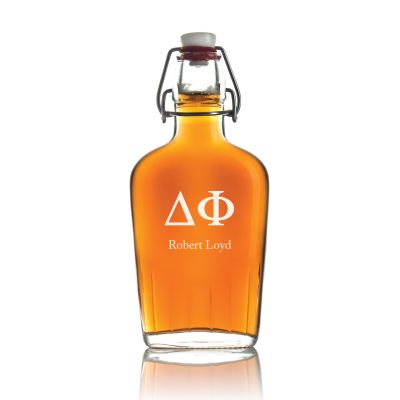 Custom Engraved Delta Phi - Personalized Whiskey Glass Flask - Swing Top