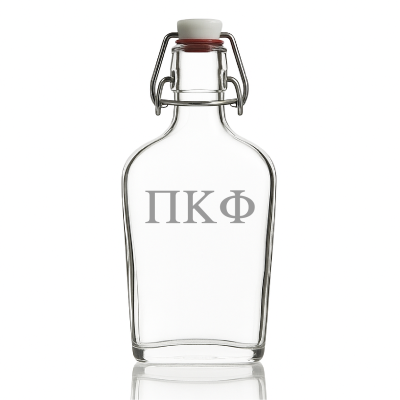 Custom Engraved Pi Kappa Phi - Personalized Whiskey Glass Flask - Swing Top