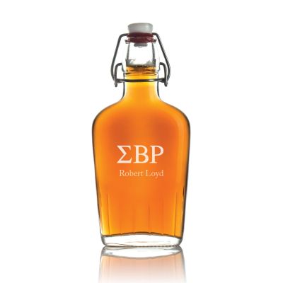 Custom Engraved Sigma Beta Rho - Personalized Whiskey Glass Flask - Swing Top