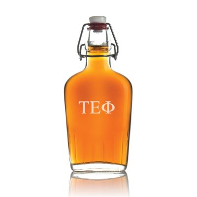 Custom Engraved Tau Epsilon Phi - Personalized Whiskey Glass Flask - Swing Top