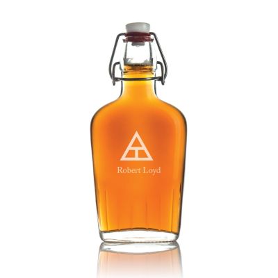 Custom Engraved Triangle Fraternity - Personalized Whiskey Glass Flask - Swing Top