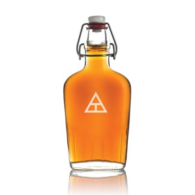 Custom Engraved Triangle Fraternity - Personalized Whiskey Glass Flask - Swing Top
