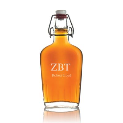 Custom Engraved Zeta Beta Tau - Personalized Whiskey Glass Flask - Swing Top