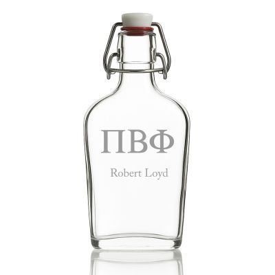 Custom Engraved Pi Beta Phi - Personalized Whiskey Glass Flask - Swing Top