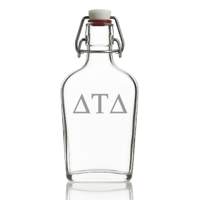 Custom Engraved Delta Tau Delta - Personalized Whiskey Glass Flask - Swing Top