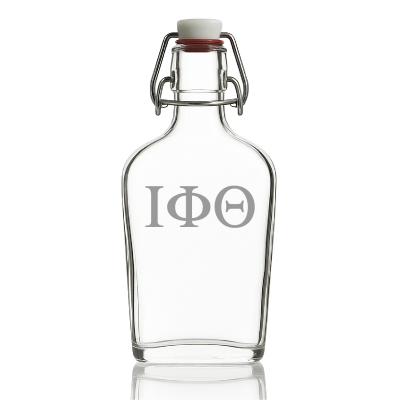 Custom Engraved Iota Phi Theta - Personalized Whiskey Glass Flask - Swing Top