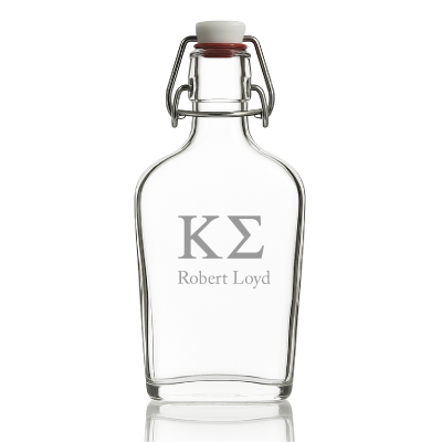 Custom Engraved Kappa Sigma - Personalized Whiskey Glass Flask - Swing Top