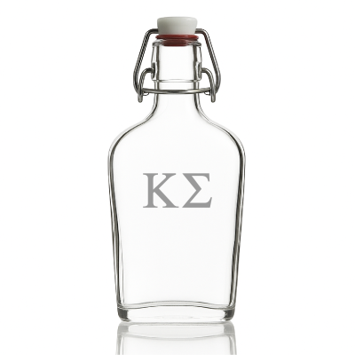 Custom Engraved Kappa Sigma - Personalized Whiskey Glass Flask - Swing Top