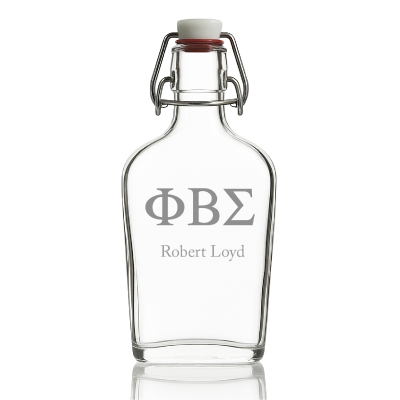 Custom Engraved Phi Beta Sigma - Personalized Whiskey Glass Flask - Swing Top