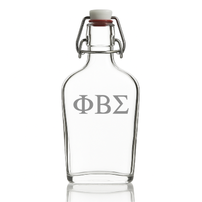 Custom Engraved Phi Beta Sigma - Personalized Whiskey Glass Flask - Swing Top