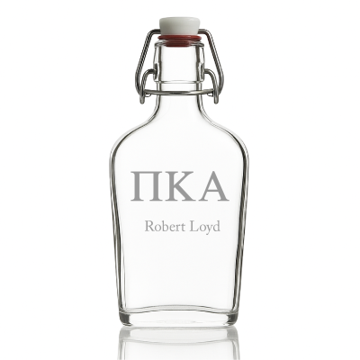 Custom Engraved Pi Kappa Alpha - Personalized Whiskey Glass Flask - Swing Top