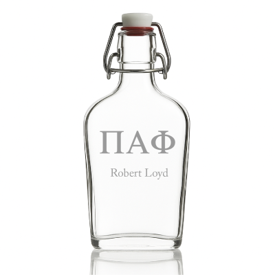 Custom Engraved Pi Alpha Phi - Personalized Whiskey Glass Flask - Swing Top