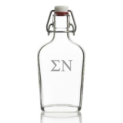 Custom Engraved Sigma Nu - Personalized Whiskey Glass Flask - Swing Top