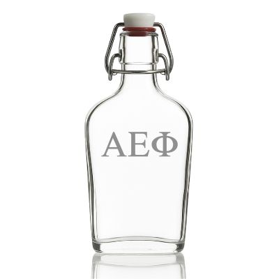 Custom Engraved Alpha Epsilon Phi - Personalized Whiskey Glass Flask - Swing Top