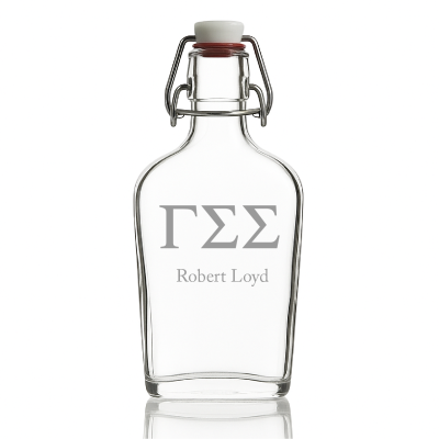 Custom Engraved Gamma Sigma Sigma - Personalized Whiskey Glass Flask - Swing Top