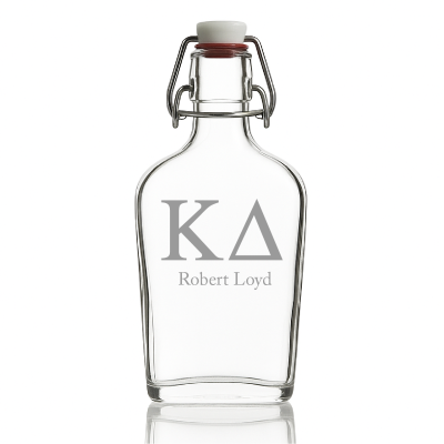 Custom Engraved Kappa Delta - Personalized Whiskey Glass Flask - Swing Top