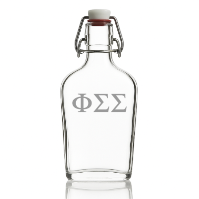 Custom Engraved Phi Sigma Sigma - Personalized Whiskey Glass Flask - Swing Top