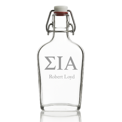 Custom Engraved Sigma Iota Alpha - Personalized Whiskey Glass Flask - Swing Top