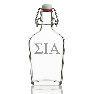 Custom Engraved Sigma Iota Alpha - Personalized Whiskey Glass Flask - Swing Top