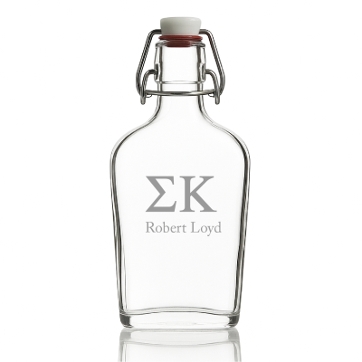 Custom Engraved Sigma Kappa - Personalized Whiskey Glass Flask - Swing Top